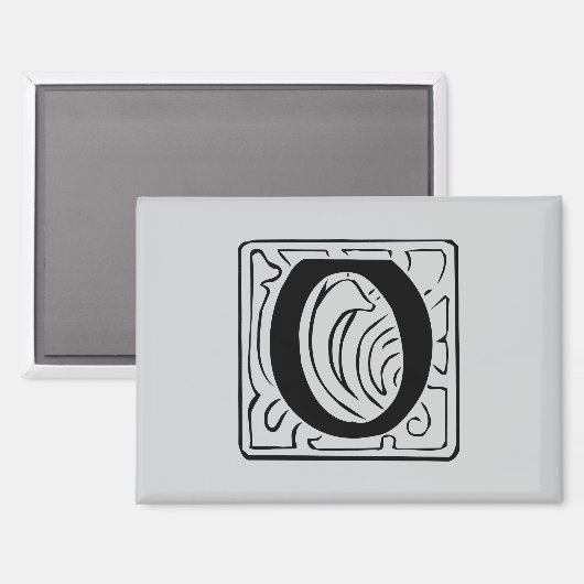 O Monogramm schwarz マグネット (正面/裏面)