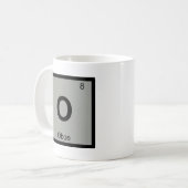 O - Oboe音楽化学周期表の記号 コーヒーマグカップ (正面左)