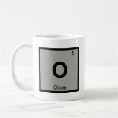 O - Oboe音楽化学周期表の記号 コーヒーマグカップ (左)