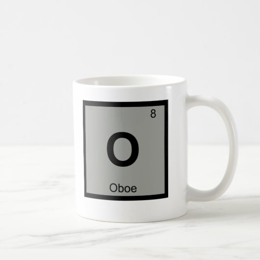 O - Oboe音楽化学周期表の記号 コーヒーマグカップ (右)