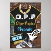 O.P.Pヒップホップベビー{Blue|金ゴールド} 24"x36"大 ポスター (正面)