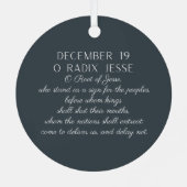 O Radix Jesse Tree of Jesse Advent メタルオーナメント (裏面)