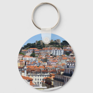 O Rossio e a Colina do Castelo, Lisboa,ポルトガル キーホルダー