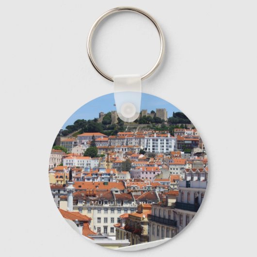 O Rossio e a Colina do Castelo, Lisboa，ポルトガル キーホルダー (正面)
