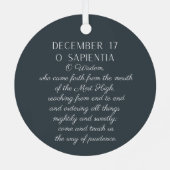 O Sapientia Icon of Holy Wisdom Advent メタルオーナメント (裏面)