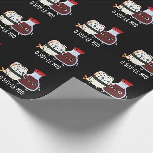 O soy-le-mio歌うおもしろいしょうゆプリン濃色BG ラッピングペーパー (角)