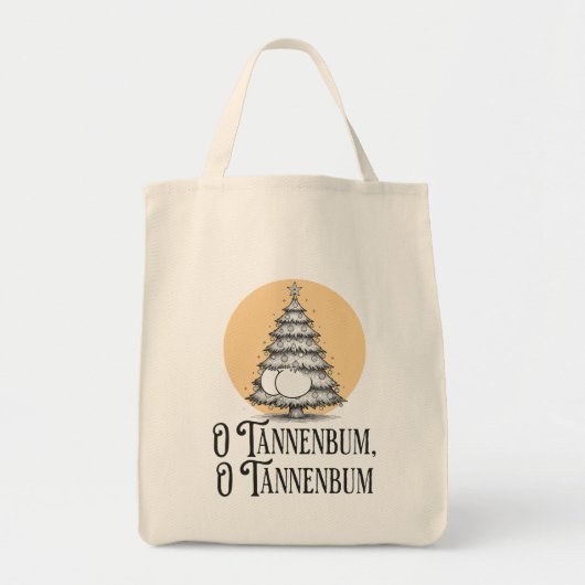 O Tannenbum Christmas tree butt bum funny tote トートバッグ (正面)
