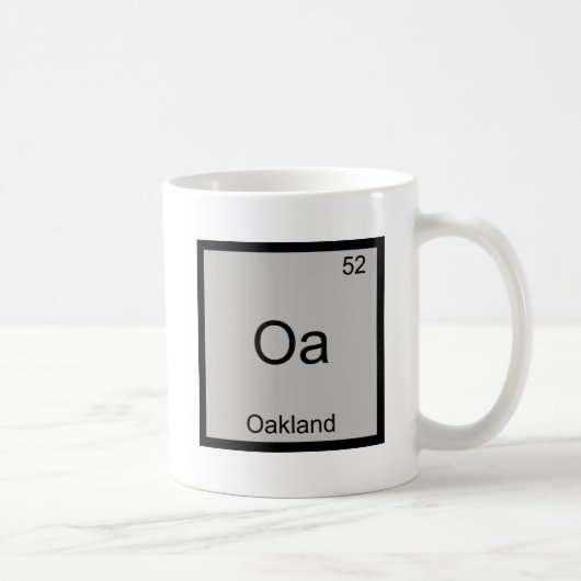 Oa - オークランド市 化学元素記号 Tシャツ コーヒーマグカップ (右)