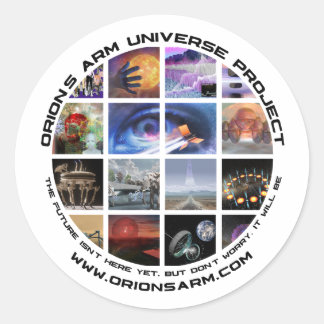 OA logo photo collage sticker ラウンドシール