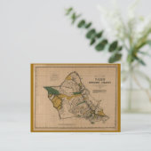 Oahu, 1881, Vintage Hawaii Map ポストカード (スタンド正面)