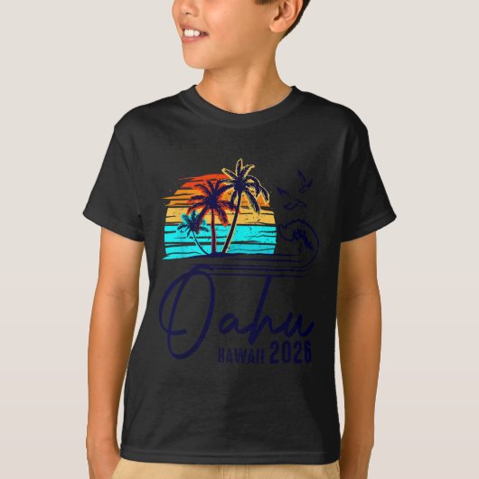 Oahu Hawaii 2026 Vacation Beach Matching Family Gr Tシャツ (正面)