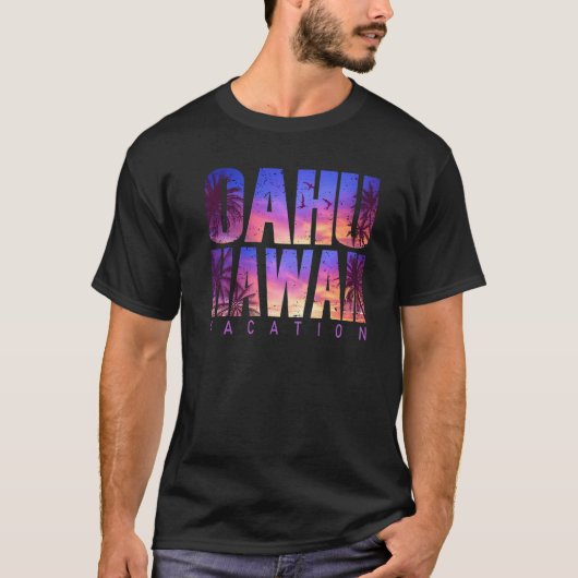 Oahu Hawaii Beach Summer Vacation Matching Family Tシャツ (正面)