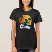 Oahu Hawaii Hawaiian Sunset Beach Retro Premium Tシャツ (正面)
