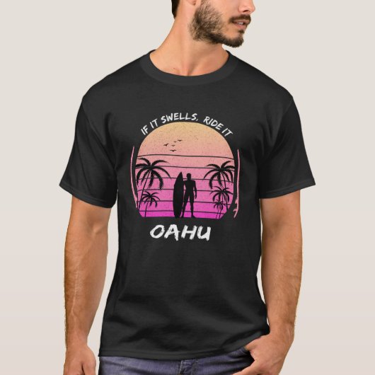 Oahu Surf Sea Palms Beach Hawaii Waikiki Maui Souv Tシャツ (正面)