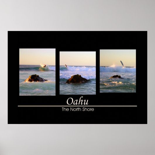 Oahu - The North Shore - Surfing ポスター (正面)