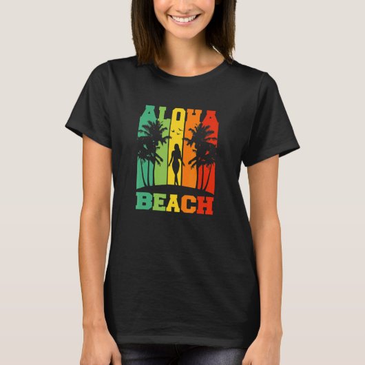 Oahu Tropical Island Maui Beach Party Hawaii Tシャツ (正面)