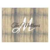 Oak素朴独自のモノグラムファミリ名を作成 テーブルクロス (正面(横))