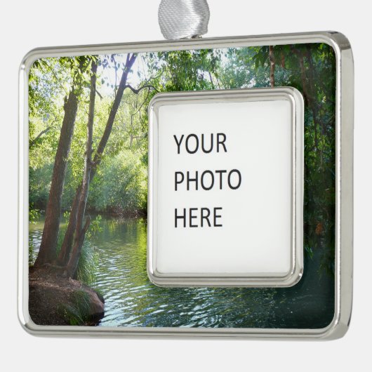Oak Creek I inセドナアリゾナ自然写真 シルバープレートフレームオーナメント (左)