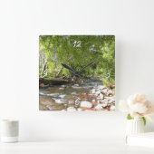 Oak Creek II – アリゾナ州セドナ自然写真 スクエア壁時計 (ホーム)