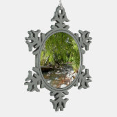 Oak Creek II – アリゾナ州セドナ自然写真 スノーフレークピューターオーナメント (左)