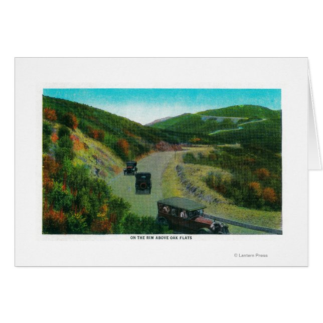 Oak FlatsRidgeルートの上のリム上， CA (正面横)