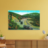 Oak FlatsRidgeルートの上のリム上， CA キャンバスプリント (インサイチュ (リビング))