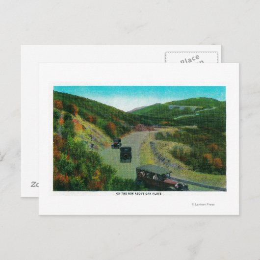 Oak FlatsRidgeルートの上のリム上, CA ポストカード (正面/裏面)