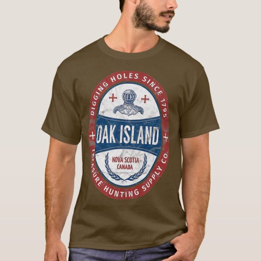 Oak Island Treasure Hunting Retro Templar Knight Tシャツ (正面)