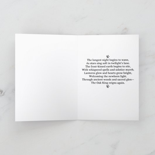 Oak King Yule Card シーズンカード (内部)