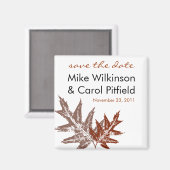 Oak Leaf素朴日付磁石を保存 マグネット (正面/裏面)