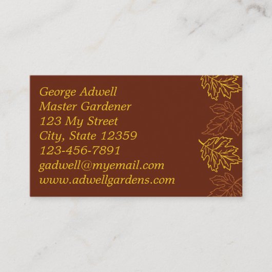 Oak Leaf Themed  名刺 (正面)