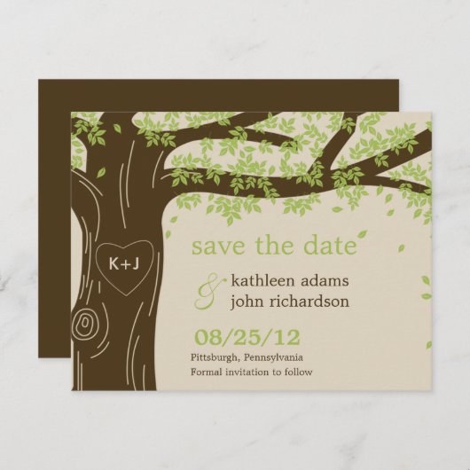 Oak Treeが日付カードを保存 セーブザデート (正面/裏面)