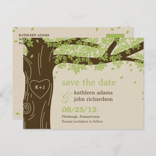 Oak Tree日付はがきを保存 案内ポストカード (正面/裏面)