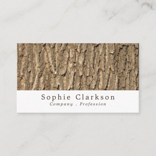 Oak Tree Bark Wood Effect, Rustic 名刺 (正面)