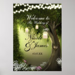 Oak Tree Enchanted Forest Garden Wedding Poster ポスター<br><div class="desc">Oak Tree Enchanted Forest Garden Wedding Poster. Customize with any text.</div>