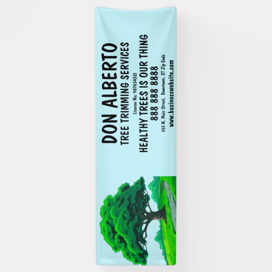 Oak Tree Logo | Custom Tree Trimming Service 横断幕 (縦)