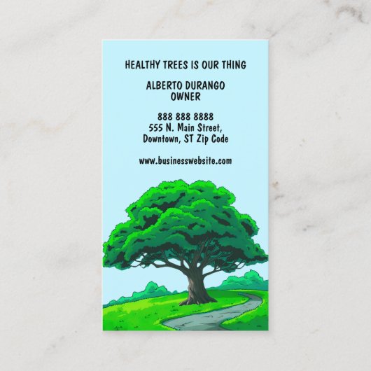 Oak Tree Logo | Custom Tree Trimming Services 名刺 (裏面)