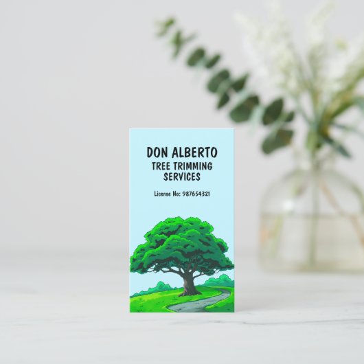 Oak Tree Logo | Custom Tree Trimming Services 名刺 (スタンド正面)