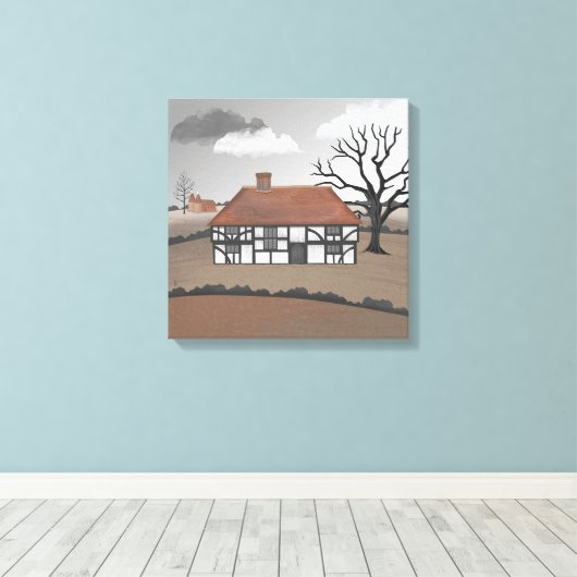 Oak Tree Manor キャンバスプリント (インサイチュ (ウッドフロア))
