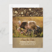 Oak Tree Photo素朴日付の保存 案内ポストカード (正面/裏面)