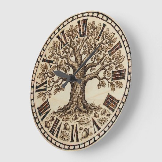 Oak Tree Wall Clock ラージ壁時計 (傾斜)