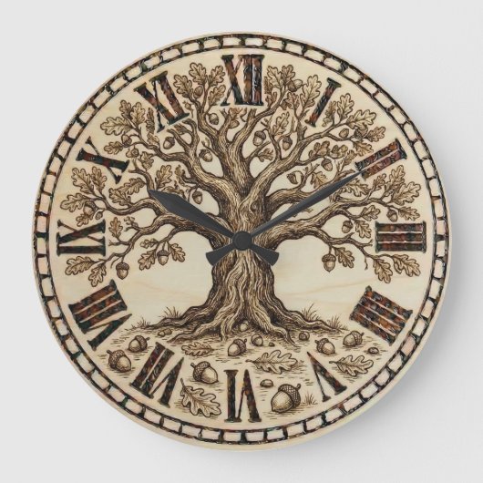 Oak Tree Wall Clock  ラージ壁時計 (正面)