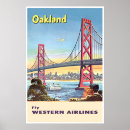 Oakland Art California Travel Poster Western Print ポスター