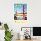 Oakland Art California Travel Poster Western Print ポスター (ホームオフィス)