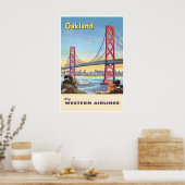 Oakland Art California Travel Poster Western Print ポスター (キッチン)