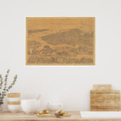 Oakland, CA. Panoramic Map 1881 (1231A) ポスター (キッチン)