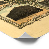 Oakland California 1900 Antique Panoramic Map ポスター (角)