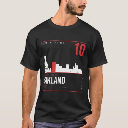 Oakland California Skyline ShiftTape Vol 10 Tシャツ (正面)