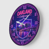 Oakland California Waterfront ラージ壁時計 (傾斜)