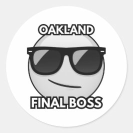 Oakland Final Boss Cool Emoji Sticker ラウンドシール
